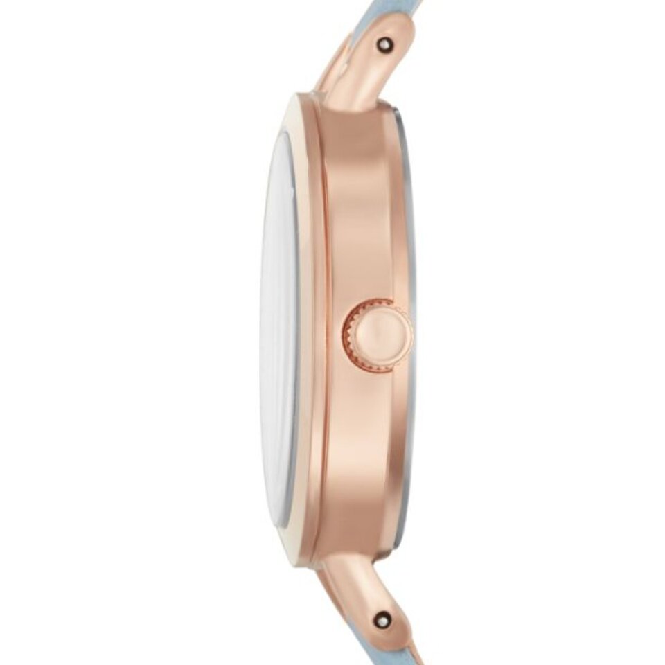 Fossil Classic White Dial Blue Leather Strap Watch for Women - BQ3327