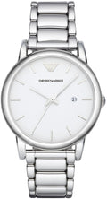 Emporio Armani Classic Luigi Quartz Silver Dial Silver Steel Strap Watch For Men - AR1854