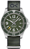 Breitling Superocean Automatic 44mm Outerknown Green Dial Green Nylon Strap Watch for Men - A17367A11L1W1