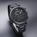 Emporio Armani Luigi Chronograph Black Dial Black Steep Strap Watch For Men - AR11045
