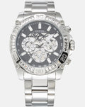 Guess Trophy Chronograph Diamonds Black Dial Silver Steel Strap Watch for Men - GW0390G1