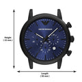 Emporio Armani Luigi Analog Blue Dial Black Leather Strap Watch For Men - AR11351