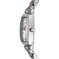 Emporio Armani Gianni T Bar White Mother Of Pearl Dial Two Tone Steel Strap Watch For Women - AR11519