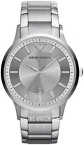 Emporio Armani Renato Quartz Silver Dial Silver Steel Strap Watch For Men - AR11189