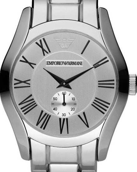 Emporio Armani Classic Quartz Silver Dial Silver Steel Strap Watch For Men - AR0647