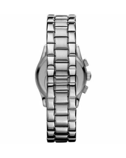 Emporio Armani Velente Chronograph Black Dial Silver Steel Strap Watch For Women - AR0674