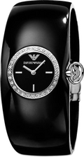 Emporio Armani Casual Analog Black Dial Black Leather Strap Watch For Women - AR0739