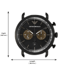 Emporio Armani Aviator Black Dial Black Mesh Bracelet Watch For Men - AR11142