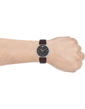 Emporio Armani Kappa Quartz Black Dial Brown Leather Strap Watch For Men - AR11153