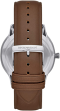 Emporio Armani Giovanni Quartz White Dial Brown Leather Strap Watch For Men - AR11211
