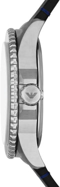 Emporio Armani Diver Three-Hand Quartz Blue Dial Blue Leather Strap Watch For Men - AR11516