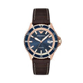 Emporio Armani Pro Planet Three Hand Date Blue Dial Brown Leather Strap Watch For Men - AR11556