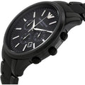 Emporio Armani Ceramica Chronograph Black Dial Black Steel Strap Watch For Men - AR1451
