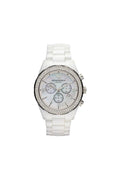 Emporio Armani Ceramica Chronograph White Dial White Ceramic Strap Watch For Women - AR1456