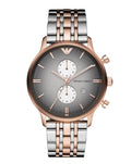 Emporio Armani Gianni Chronograph Grey Dial Two Tone Steel Strap Watch For Men - AR1721