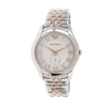 Emporio Armani Classic Quartz Silver Dial Two Tone Steel Strap Watch For Men - AR1824