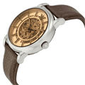 Emporio Armani Luigi Meccanico Brown Dial Brown Leather Strap Watch For Men - AR1982