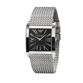 Emporio Armani Classic Black Dial Silver Mesh Bracelet Watch For Women - AR2013