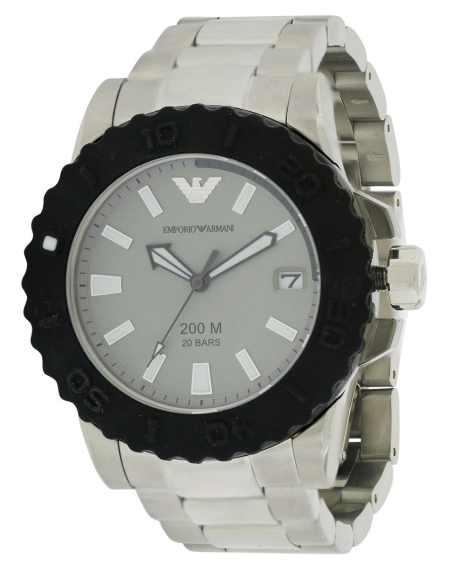 Emporio Armani Bracelet Collection Black Dial Silver Steel Strap Watch For Men - AR5970