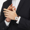Emporio Armani Meccanico Automatic White Dial Brown Leather Strap Watch For Men - AR60027