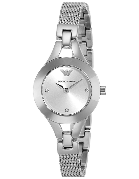 Emporio Armani Quartz Silver Dial Silver Steel Strap Watch For Women - AR7361