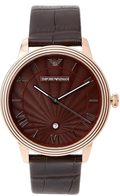 Emporio Armani Classic Quartz Brown Dial Brown Leather Strap Watch For Men - AR1613