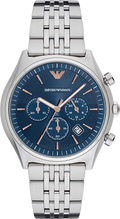Emporio Armani Luigi Chronograph Quartz Blue Dial Silver Steel Strap Watch For Men - AR1974