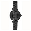 Emporio Armani Gianni T-Bar Quartz Black Mother of Pearl Dial Black Steel Strap Watch For Women - AR11268
