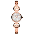 Emporio Armani Retro Quartz Silver Dial Rose Gold Steel Strap Watch For Women - AR1776