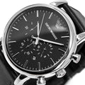 Emporio Armani Luigi Chronograph Black Dial Black Leather Watch For Men - AR1828