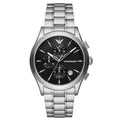 Emporio Armani Paolo Chronograph Black Dial Silver Steel Strap Watch For Men - AR11602