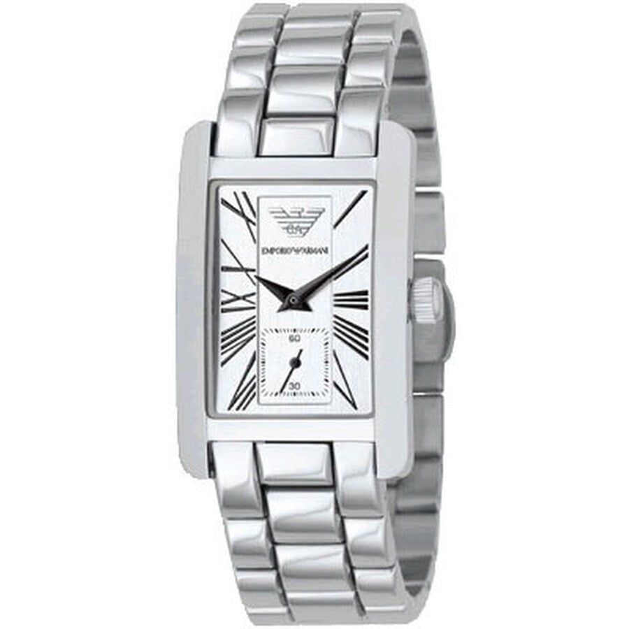 Emporio Armani White Dial Silver Stainless Steel Watch For Women - AR0146