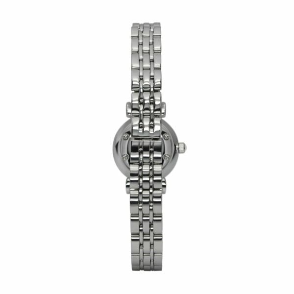 Emporio Armani Gianni T Bar Quartz Silver Dial Silver Steel Strap Watch For Women - AR1935