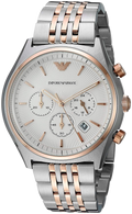Emporio Armani Zeta Chronograph Quartz White Dial Two Tone Steel Strap Watch For Men - AR1998