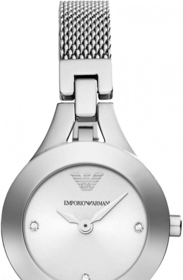 Emporio Armani Quartz Silver Dial Silver Steel Strap Watch For Women - AR7361