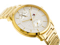 Tommy Hilfiger Hunter White Dial Gold Steel Strap Watch for Men - 1791609