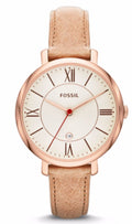 Fossil Jacqueline White Dial Brown Leather Strap Watch for Women - ES3487