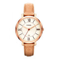 Fossil Jacqueline White Dial Brown Leather Strap Watch for Women - ES3487