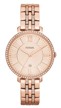 Fossil Jacqueline Rose Gold Dial Rose Gold Steel Strap Watch for Women - ES3546