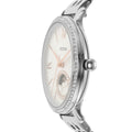 Fossil Jacqueline Multifunction Moonphase White Dial Silver Steel Strap Watch for Women - ES5164