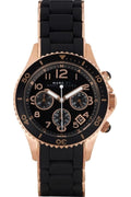 Marc Jacobs Rock Chronograph Black Dial Black Silicone Strap Watch for Women - MBM2553