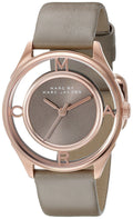 Marc Jacobs Tether Grey Dial Grey Leather Strap Watch for Women - MBM1375