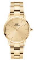 Daniel Wellington Iconic Link Unitone Gold Dial Gold Steel Strap Watch For Women - DW00100403