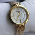 Tissot Flamingo Mother of Pearl White Dial Gold Steel Strap Watch For Women - T094.210.33.111.00