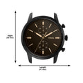 Fossil Goodwin Chronograph Black Dial Black Leather Strap Watch for Men - FS5585