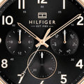 Tommy Hilfiger Daniel Black Dial Brown Leather Strap Watch for Men - 1710379