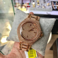 Michael Kors Camille Crystal Rose Gold Dial Rose Gold Steel Strap Watch for Women - MK5862