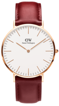 Daniel Wellington Classic Suffolk White Dial Brown Leather Strap Watch For Women - DW00100120