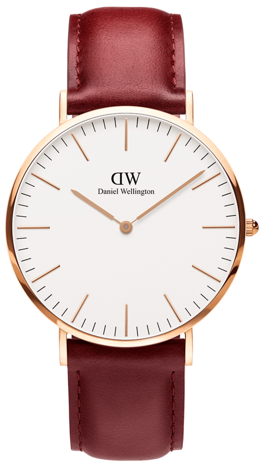 Daniel Wellington Classic Suffolk White Dial Brown Leather Strap Watch For Women - DW00100120