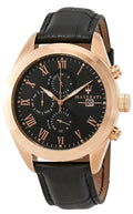 Maserati Traguardo Chronograph Black Dial Black Leather Strap Watch For Men - R8871612002